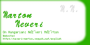 marton neveri business card